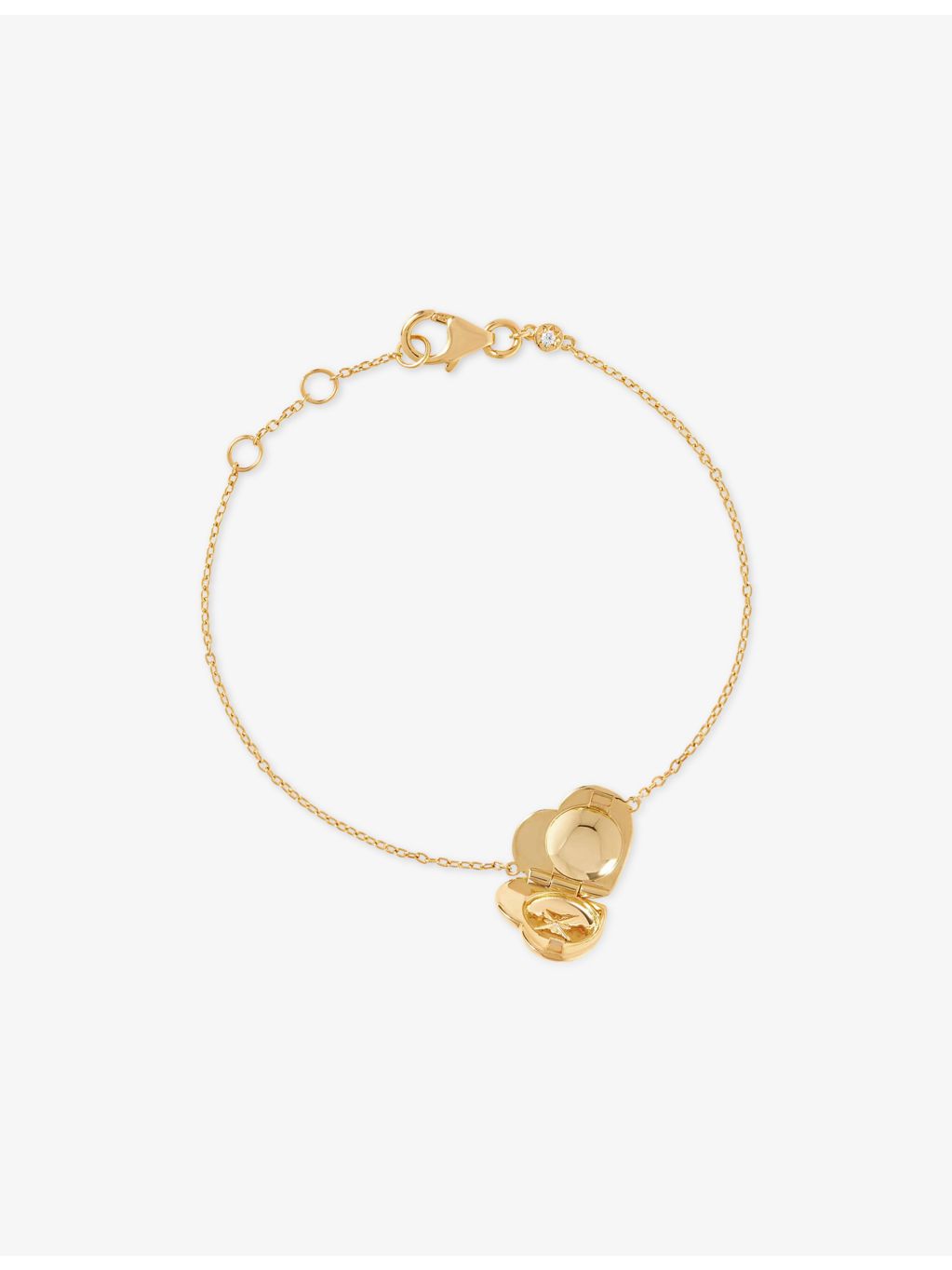 Astley Clarke gold plated heart locket bracelet with white sapphire, UK version