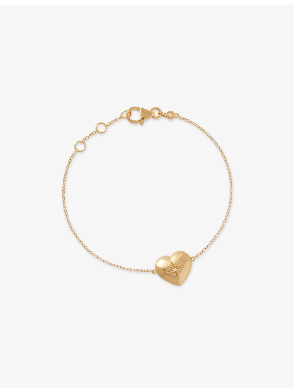 Astley Clarke gold plated heart locket bracelet with white sapphire, UK version