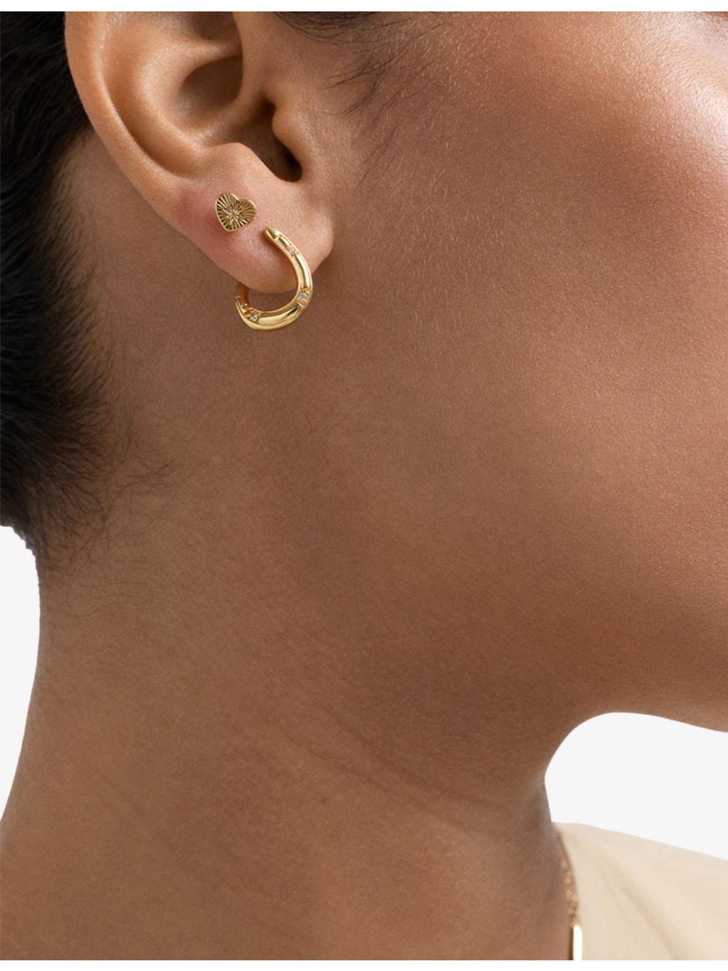 Astley Clarke hoop earrings with white sapphires, 15mm - British product