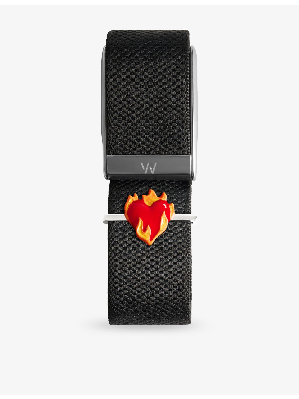 Poubel sterling silver enamel Heart on Fire charm, imported from the UK