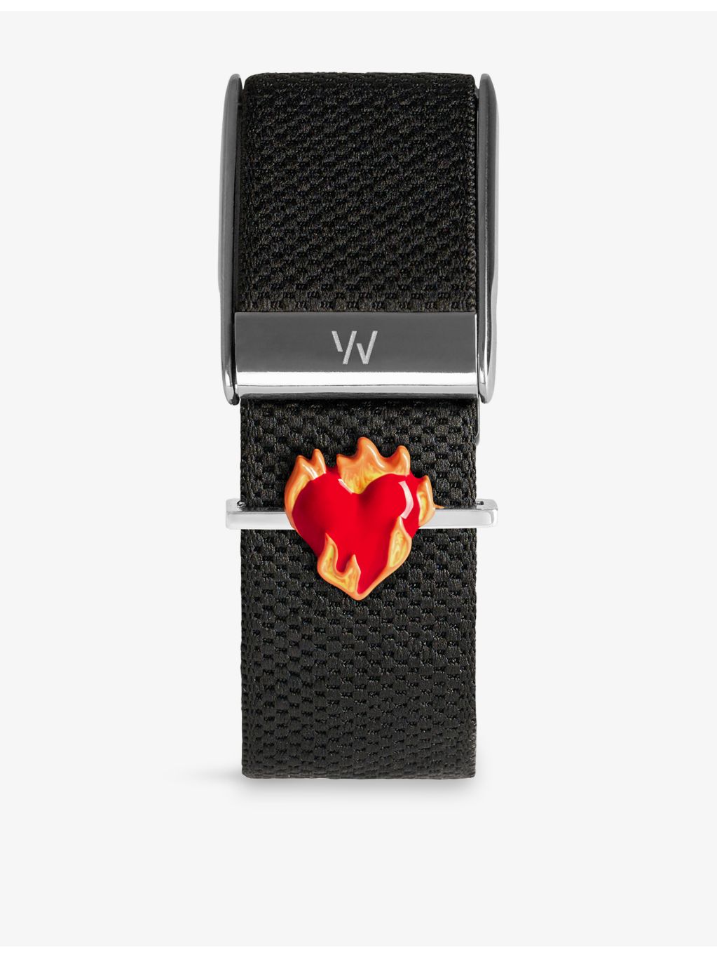 Poubel sterling silver enamel Heart on Fire charm, imported from the UK