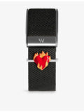 Poubel sterling silver enamel Heart on Fire charm, imported from the UK