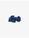 Maje denim scrunchie with branded label, gathered - British product