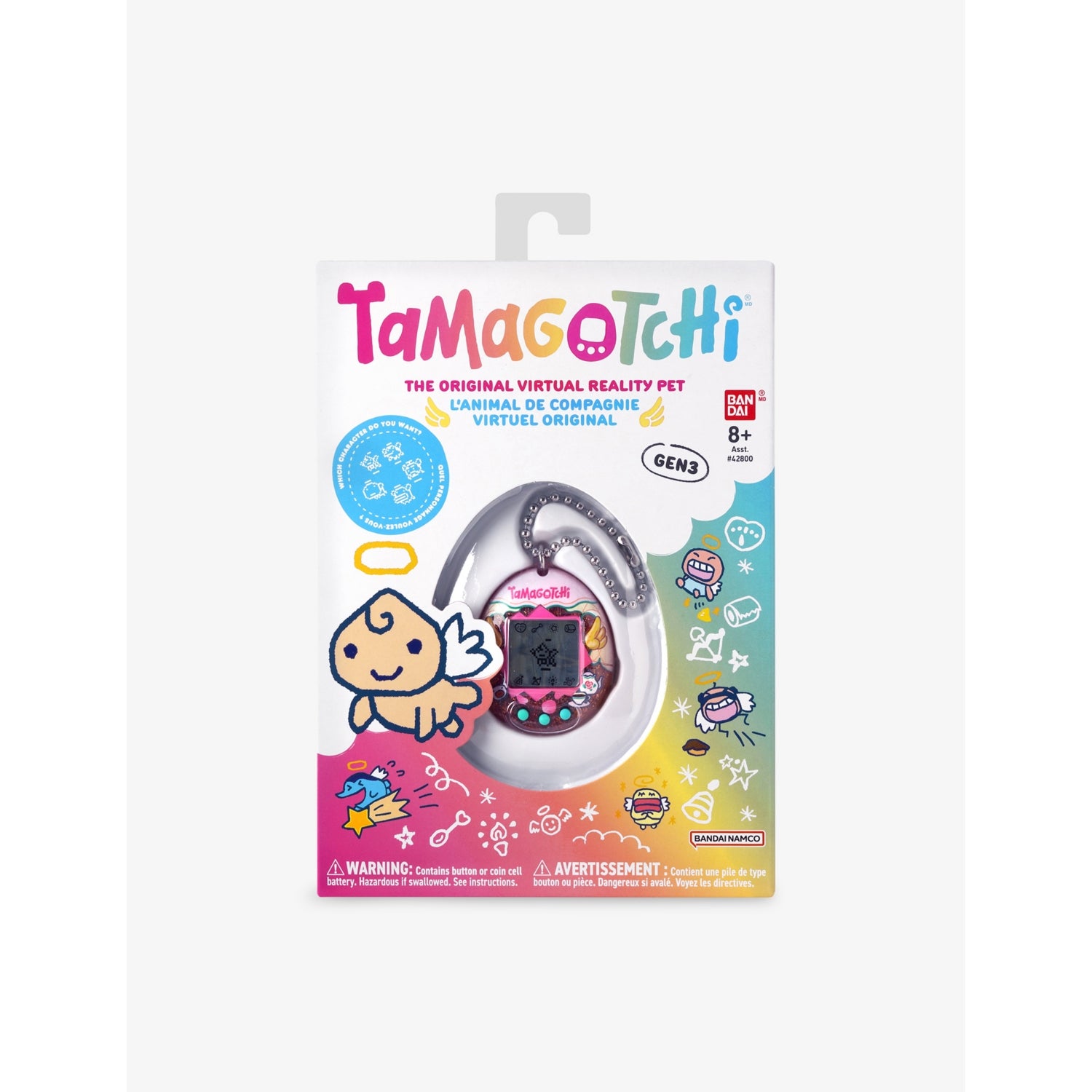 Tamagotchi Angel Teacup digital pet toy, 5cm tall - British product