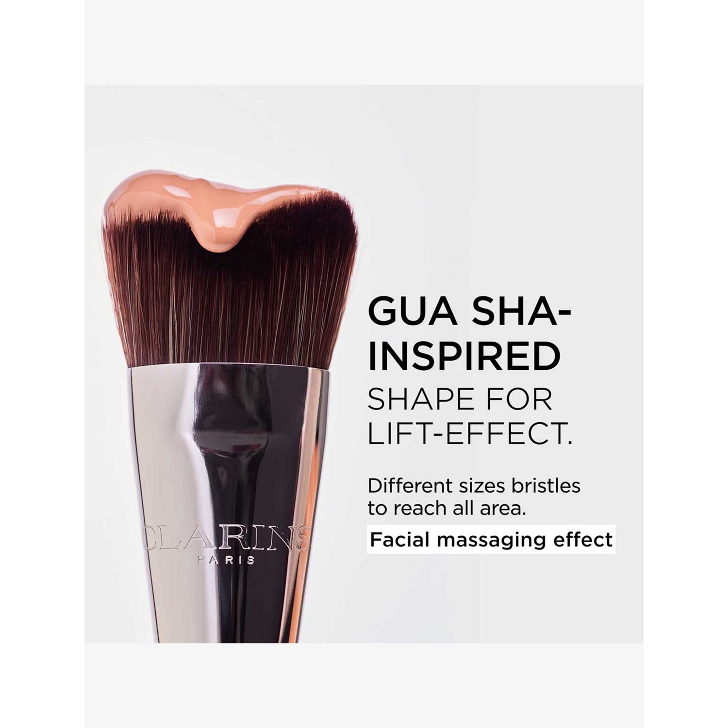 Clarins gua sha-inspired foundation brush, UK version