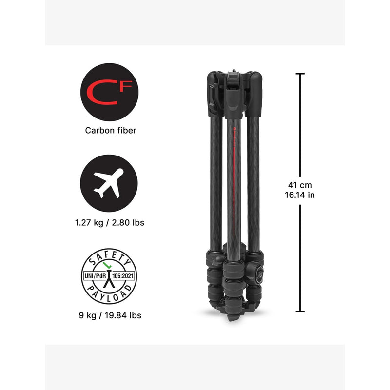 Manfrotto Befree Advanced AS carbon fibre travel tripod, imported from the UK