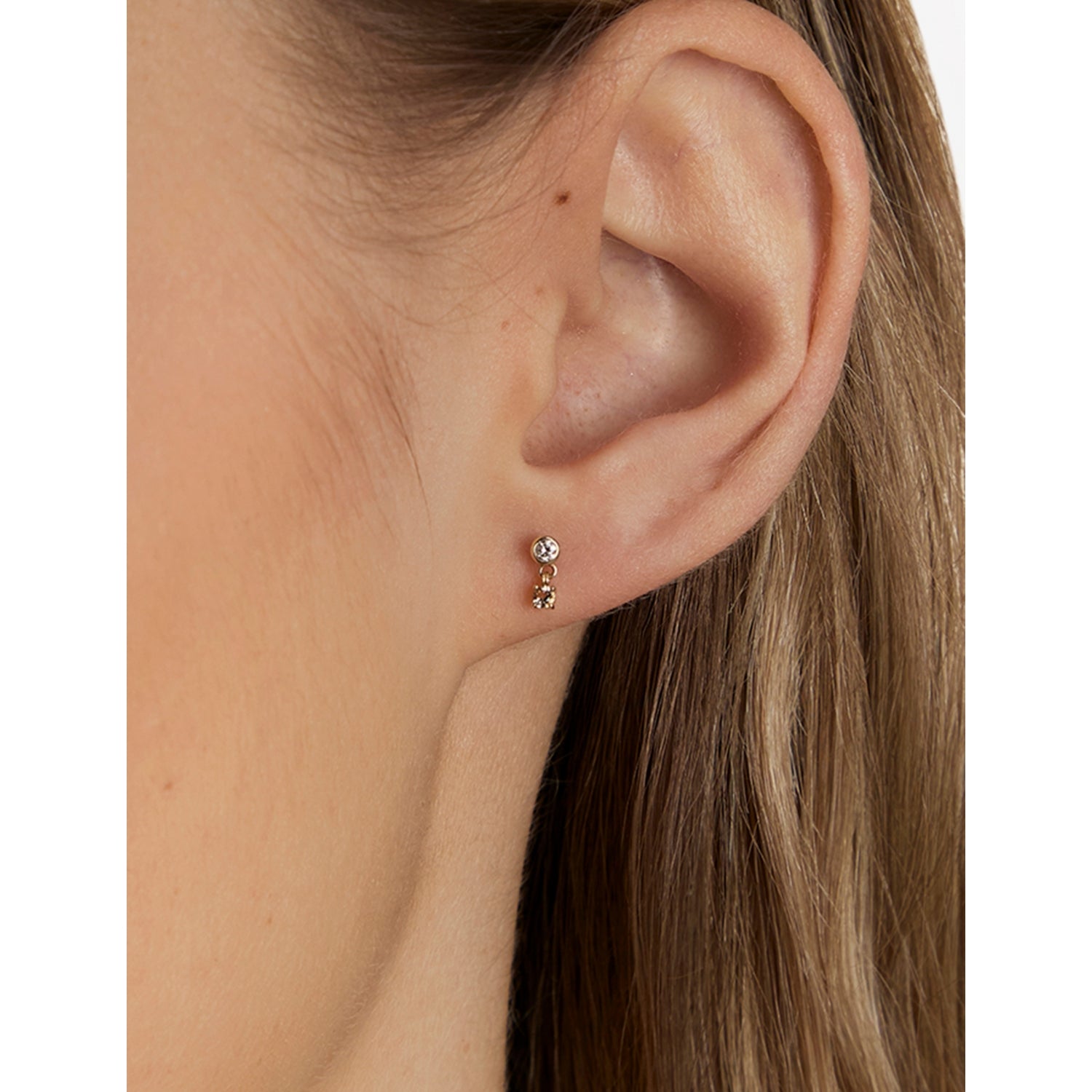 Astrid & Miyu 14ct gold lab-grown diamond stud earrings - British product