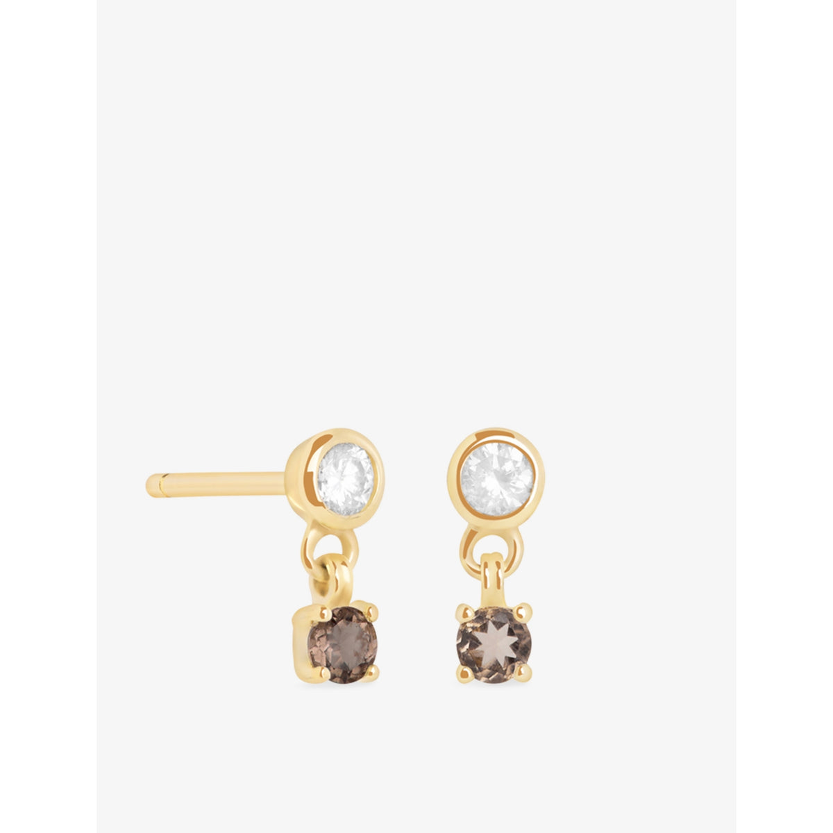 Astrid & Miyu 14ct gold lab-grown diamond stud earrings - British product