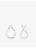 Astrid & Miyu 14ct white-gold molten hoop earrings (British brand)