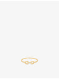 Astrid & Miyu 14ct yellow-gold pavé diamond ring, imported from the UK