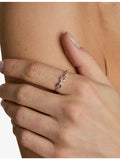Astrid & Miyu 14ct white gold lab-grown pave diamond ring - British product
