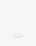 Astrid & Miyu Hardware 14ct White-Gold Lab-Grown Pavé Diamond Ring