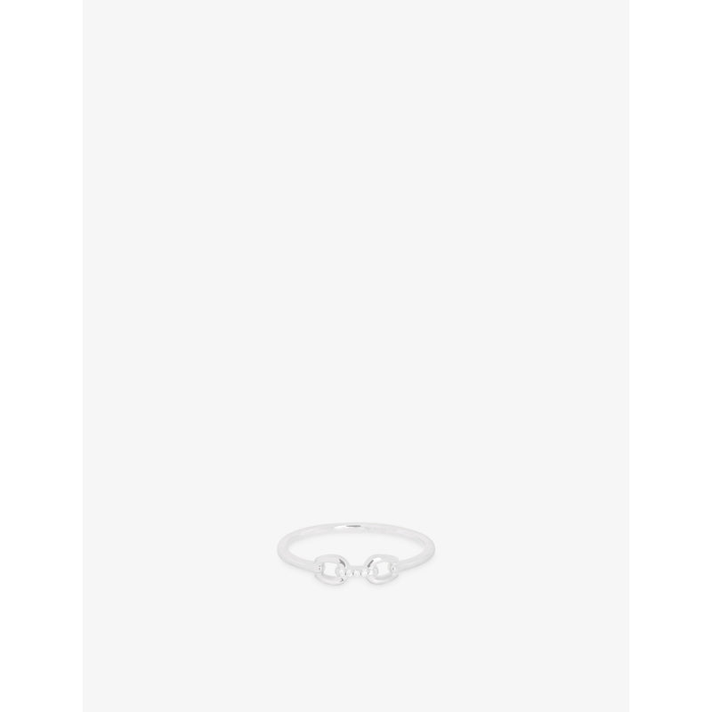 Astrid & Miyu 14ct white gold lab-grown pave diamond ring - British product