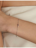 Astrid & Miyu 14ct white gold pavé diamond bracelet (British brand)