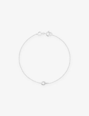 Astrid & Miyu Hardware 14ct White-Gold and Lab-Grown Pavé Diamond Bracelet