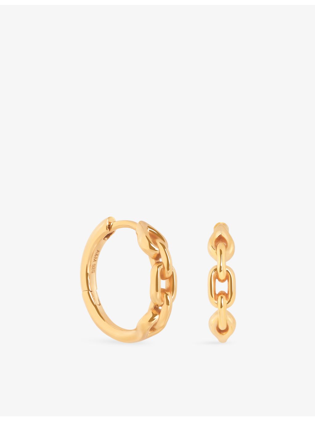 Astrid & Miyu 18ct gold-plated sterling silver hoop earrings (British brand)