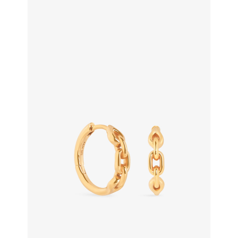 Astrid & Miyu 18ct gold-plated sterling silver hoop earrings (British brand)