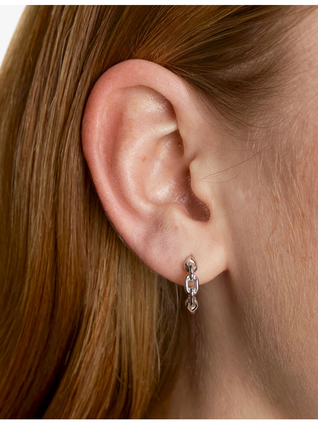 Astrid & Miyu rhodium-plated sterling silver hoop earrings (British brand)