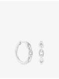 Astrid & Miyu rhodium-plated sterling silver hoop earrings (British brand)