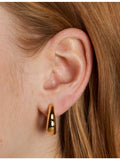Astrid & Miyu horseshoe medium gold-plated hoop earrings (British brand)