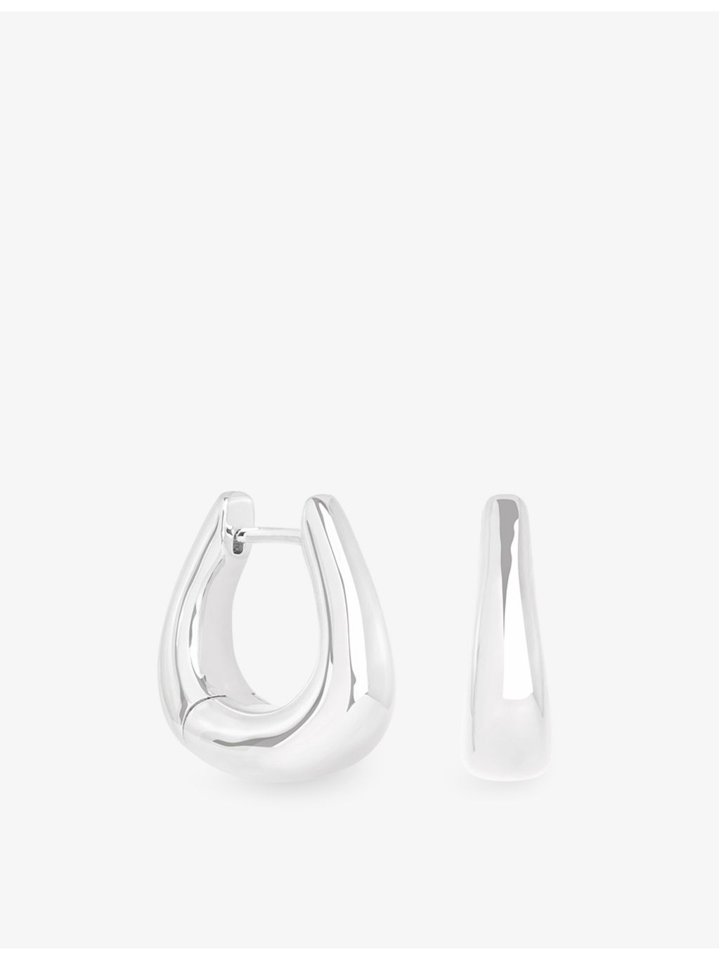 Astrid & Miyu rhodium-plated brass horseshoe hoop earrings, UK version