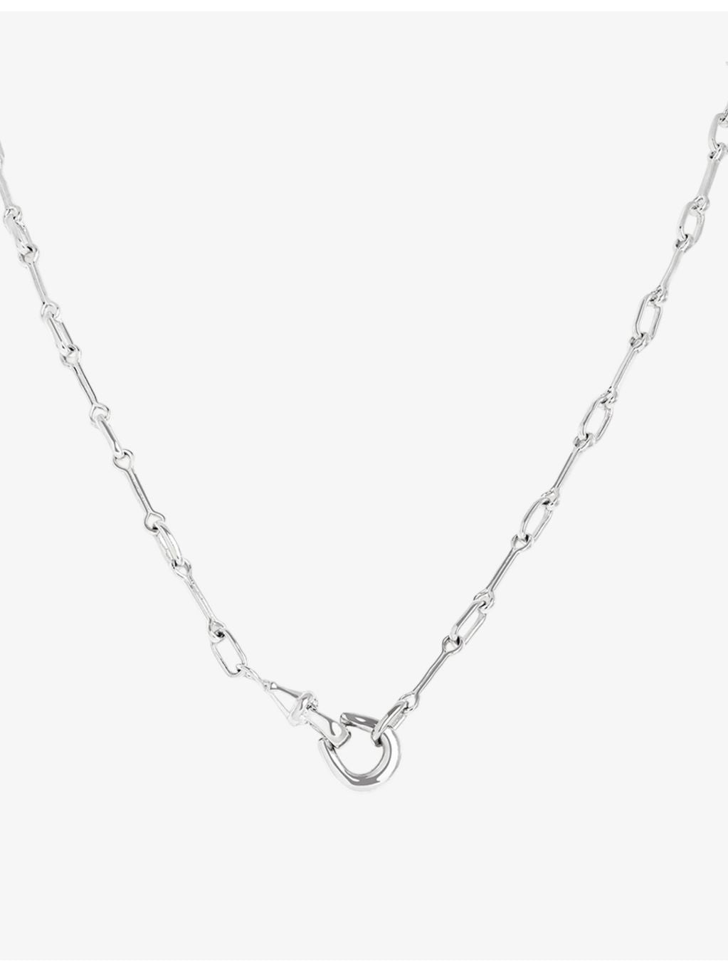 Astrid & Miyu rhodium-plated brass chain necklace 45cm, imported from the UK