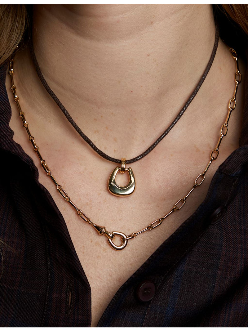 Astrid & Miyu gold-plated horseshoe pendant necklace - British product