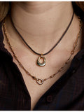 Astrid & Miyu gold-plated horseshoe pendant necklace - British product
