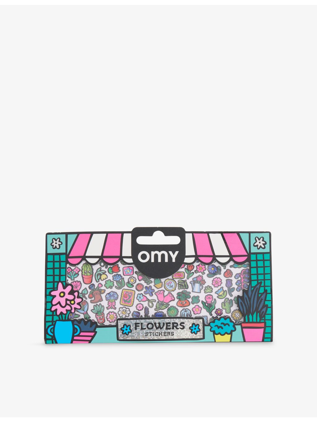 OMY flower sticker sheet with 100 vinyl stickers, imported from the UK