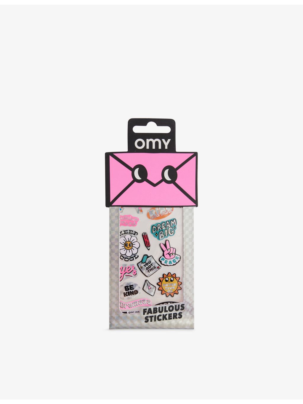 OMY Messages holographic sticker sheet with 18 stickers (British brand)