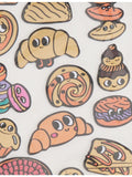OMY croissant sticker sheet with 18 holographic stickers (British brand)
