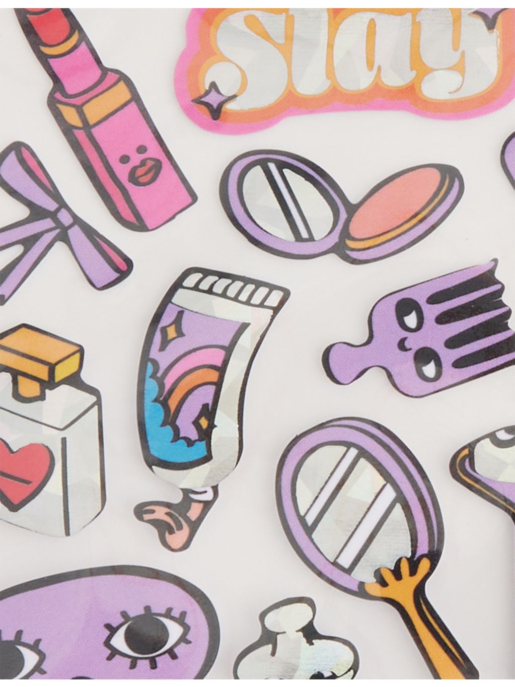 OMY make-up sticker sheet with 18 holographic stickers - British product