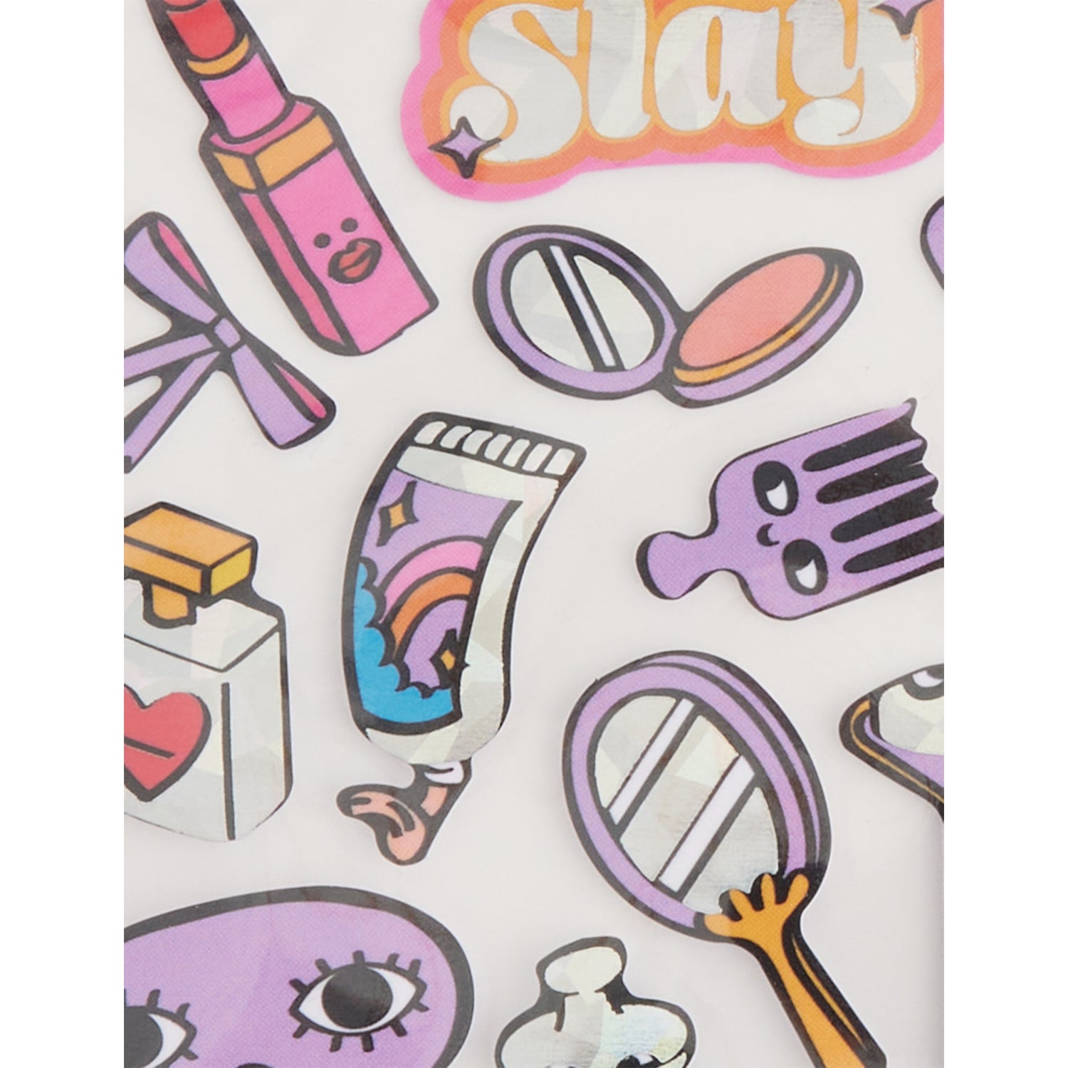 OMY make-up sticker sheet with 18 holographic stickers - British product