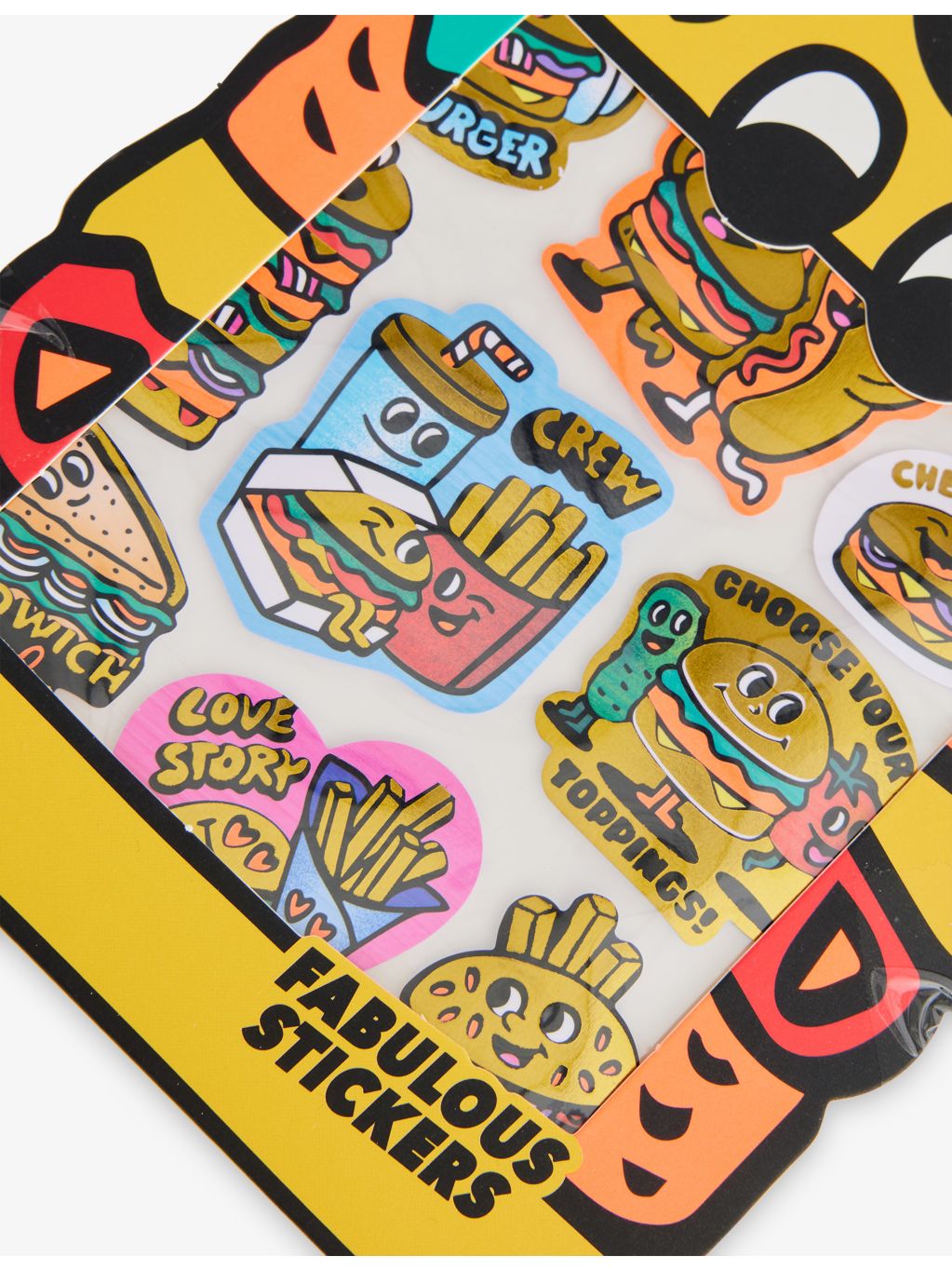OMY big burger holographic sticker sheet (British brand)