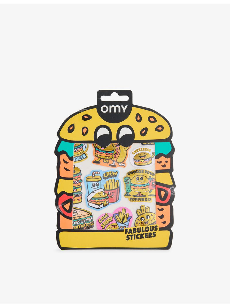 OMY big burger holographic sticker sheet (British brand)