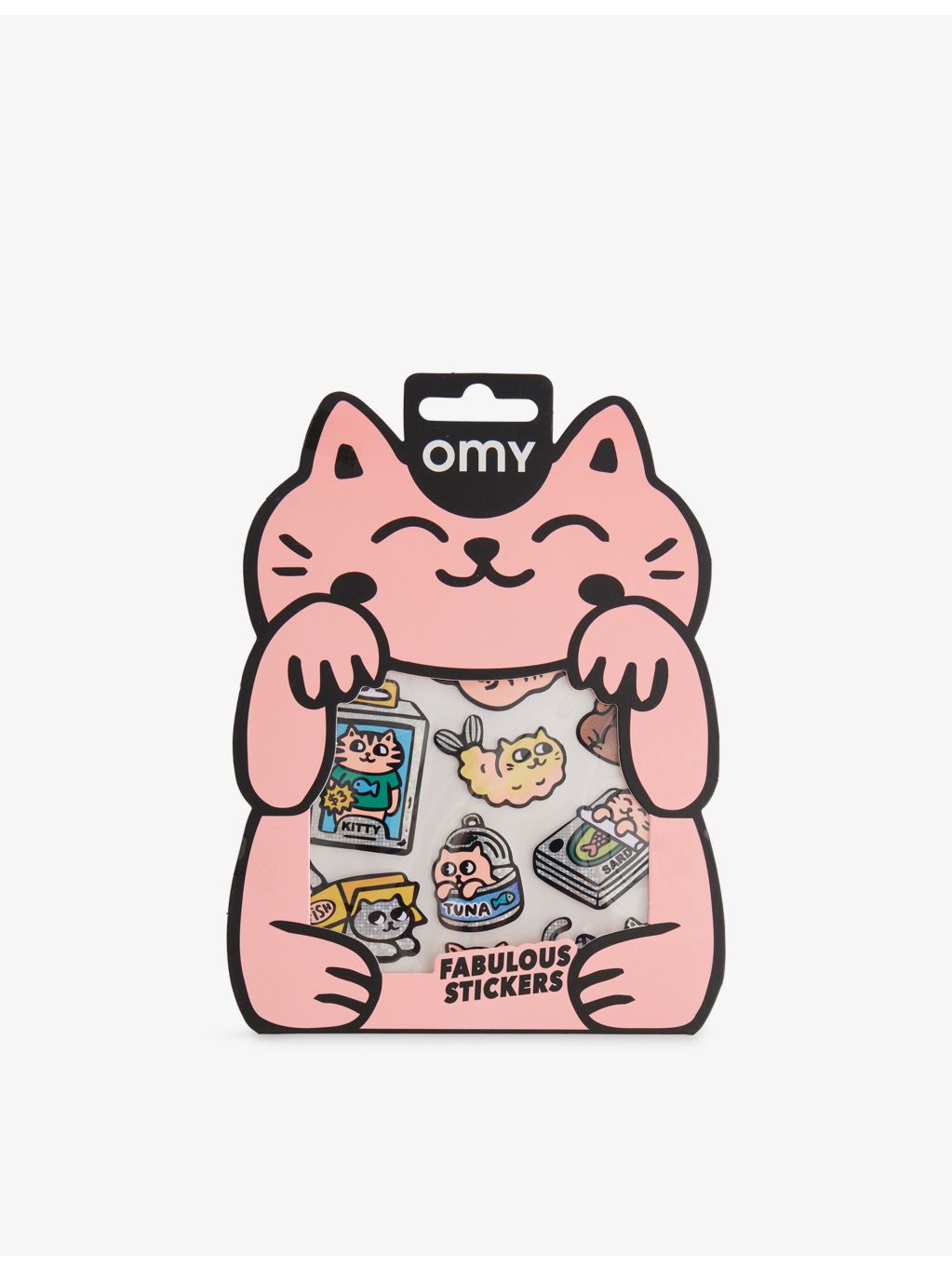 OMY Big Kitty sticker sheet holographic cat stickers, UK version