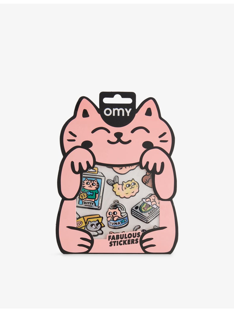 OMY Big Kitty sticker sheet holographic cat stickers, UK version