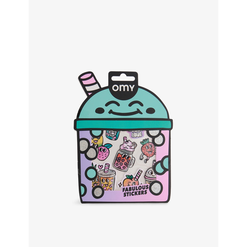 OMY bubble tea holographic sticker sheet, imported from the UK