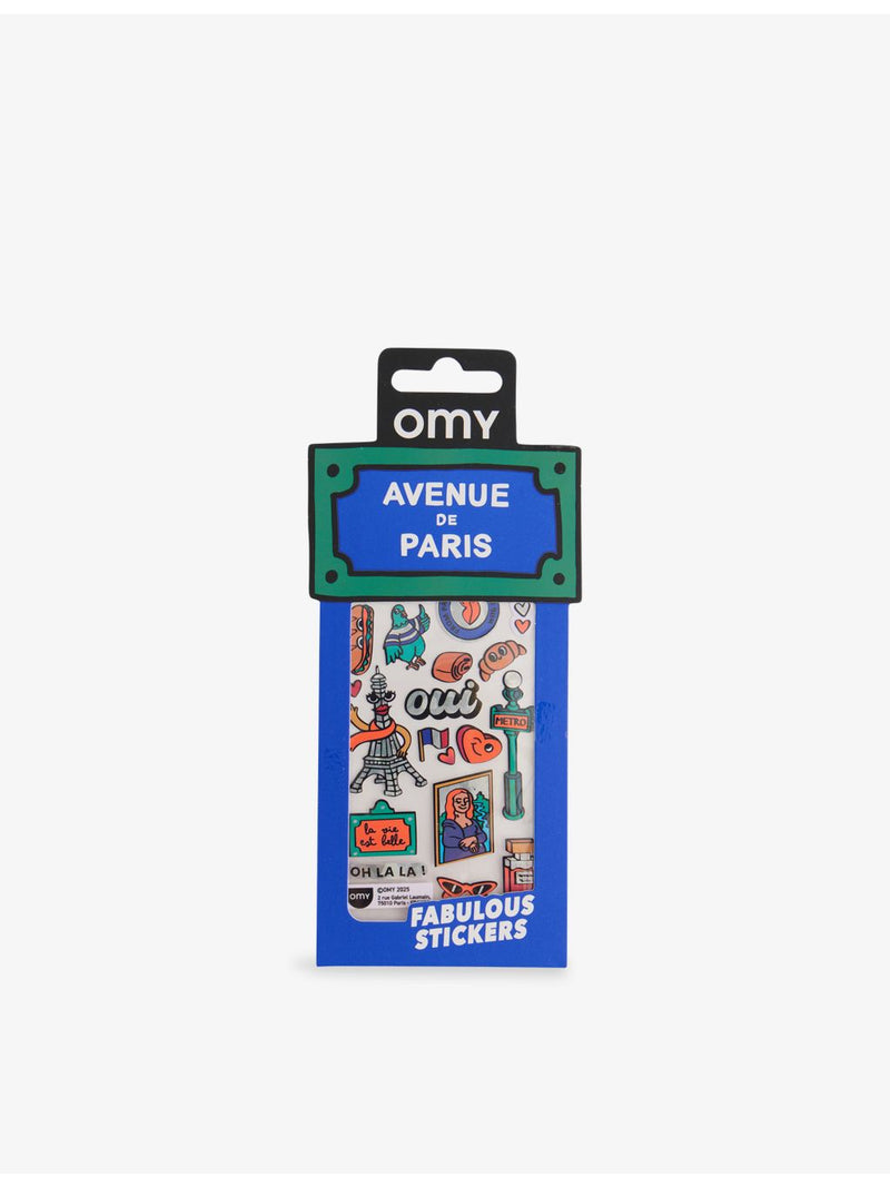 OMY Paris Tea sticker sheet with holographic stickers (British brand)