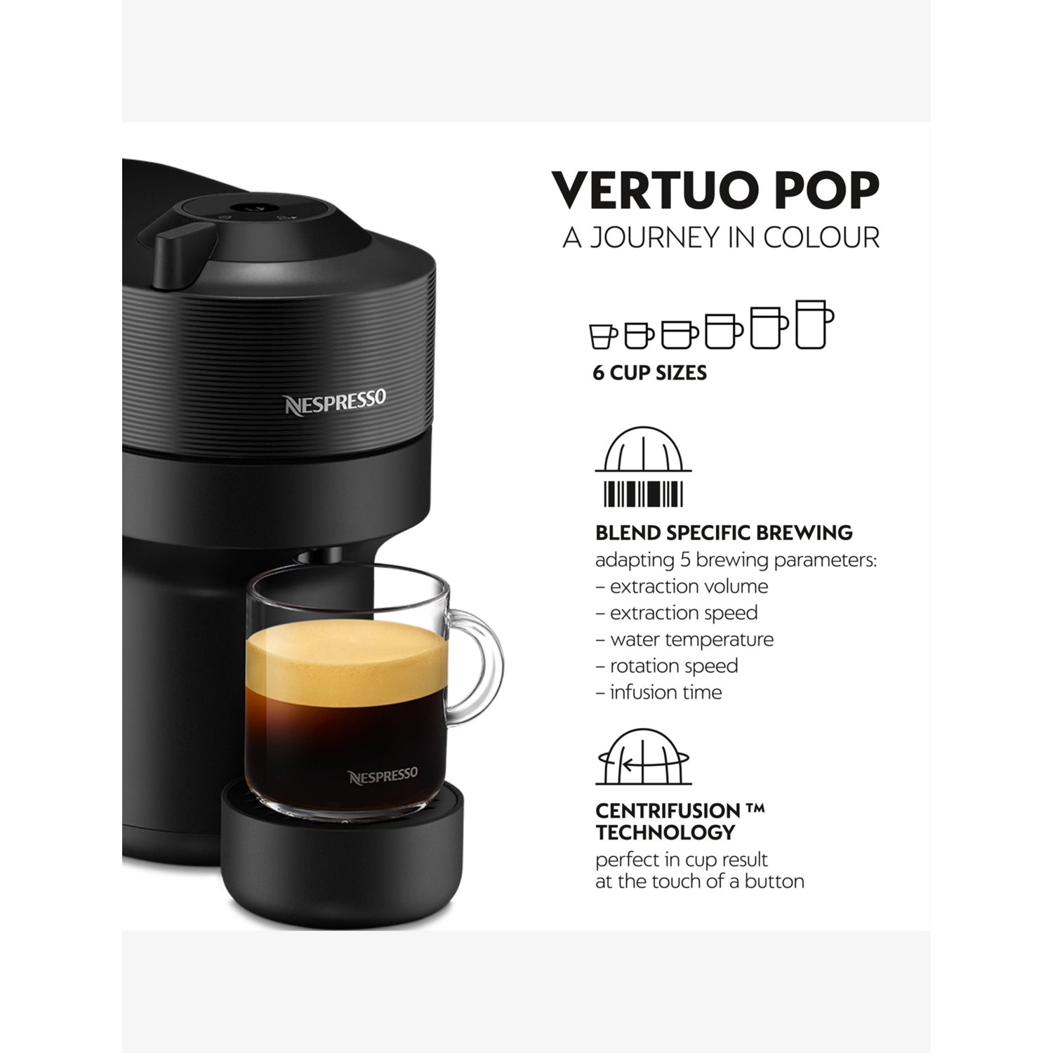 Nespresso Vertuo Pop coffee machine 25cm, UK version