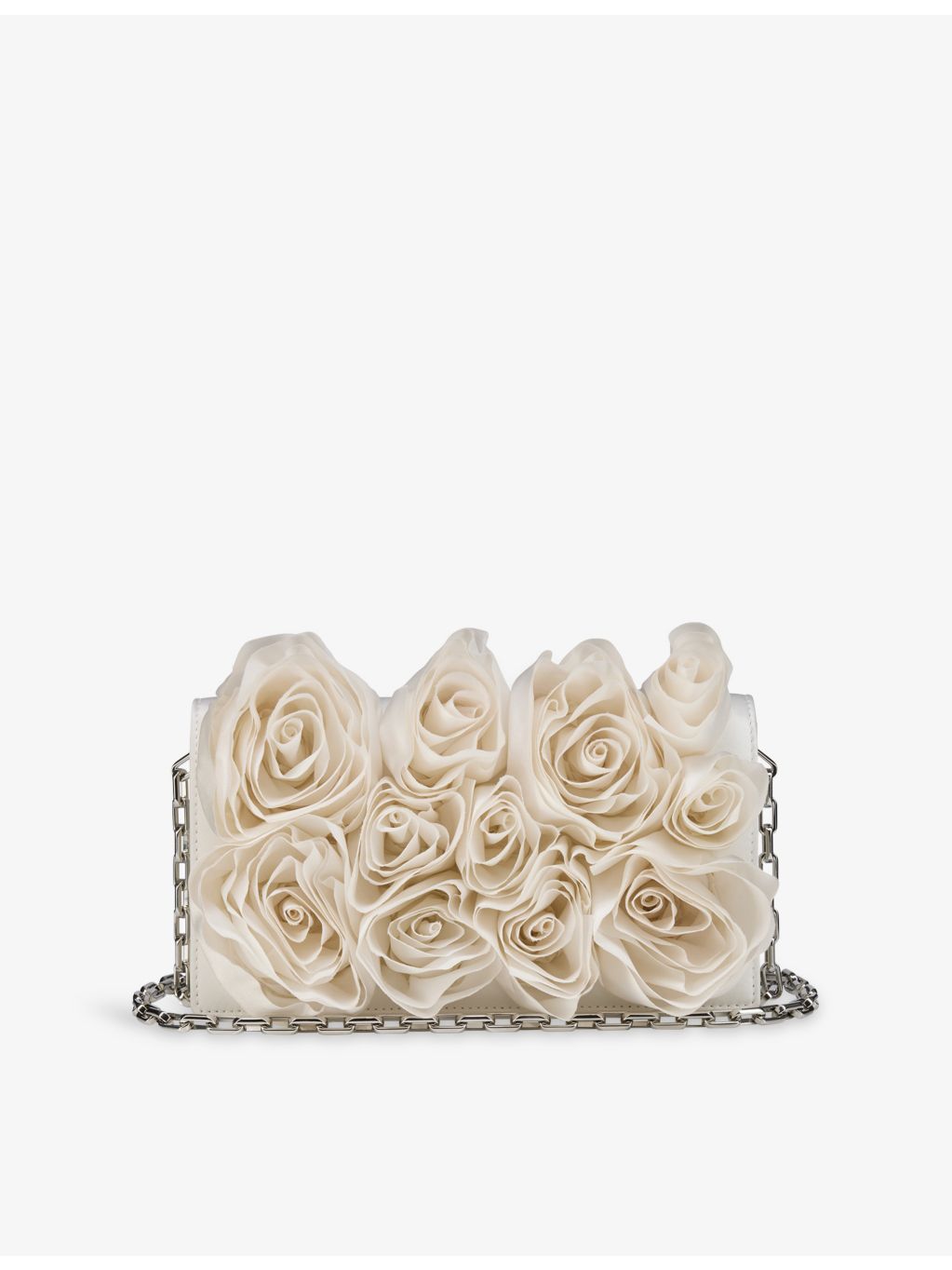 Christian Louboutin rose-embroidered silk clutch bag - British product