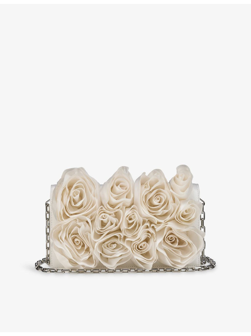 Christian Louboutin rose-embroidered silk clutch bag - British product