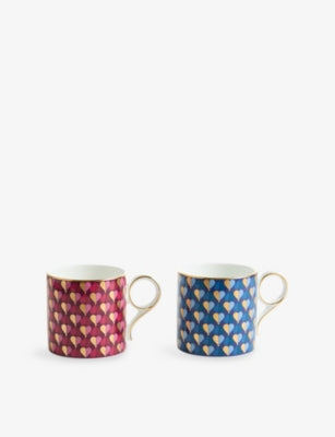Wedgwood love heart bone china mug set of two 330ml - British product