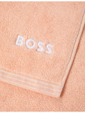 BOSS Edge cotton towel with striped border, imported from the UK
