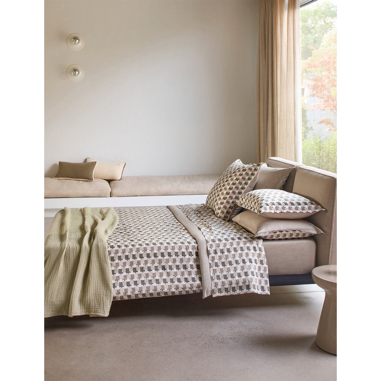 Lucio Cotton-Sateen Fitted Sheet - Double