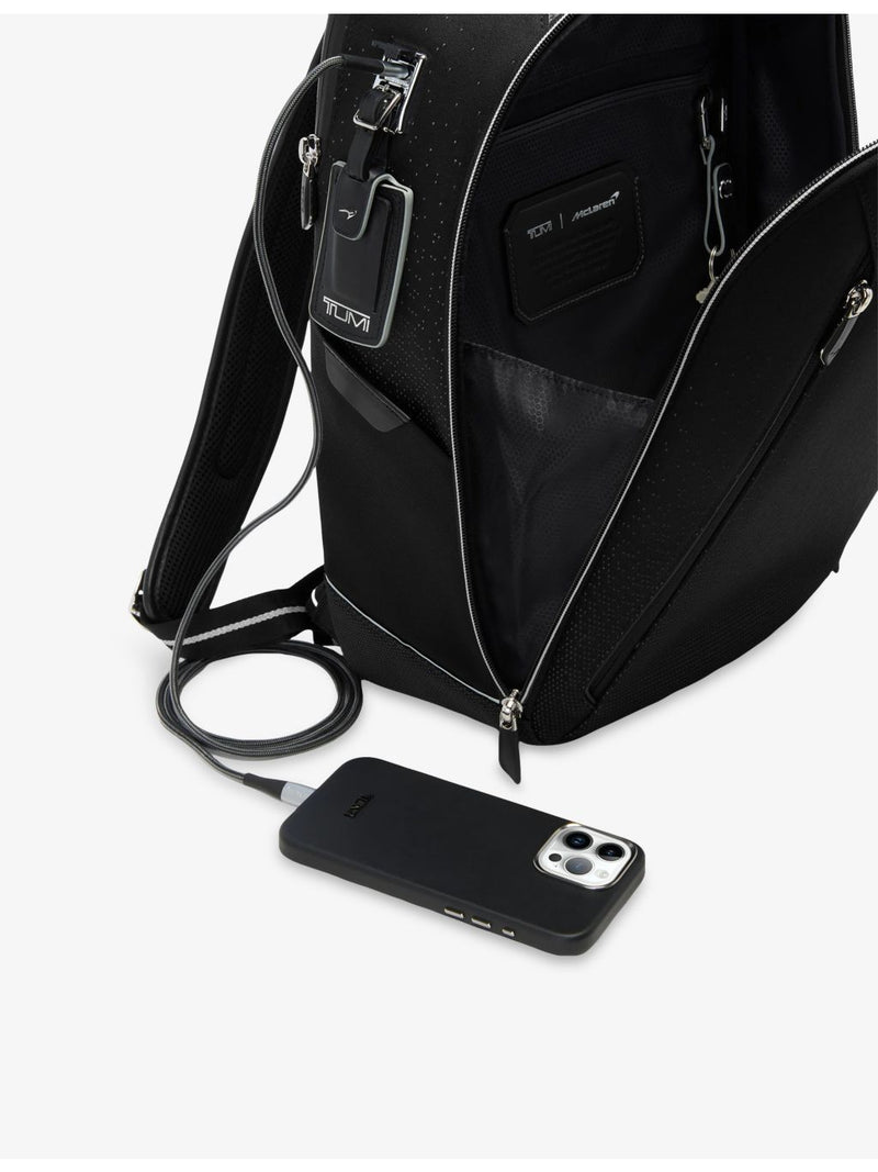 TUMI x McLaren Velocity Shell backpack in nylon (British brand)