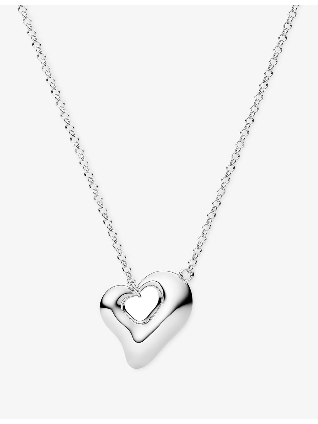 Sif Jakobs rhodium-plated sterling-silver heart necklace 45cm - British product