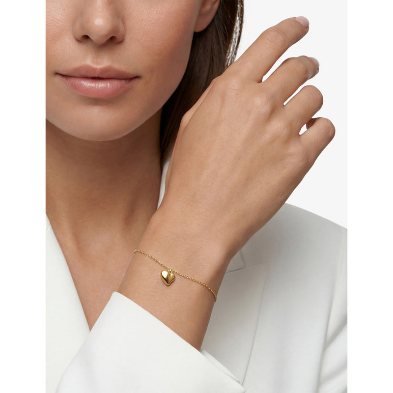 Sif Jakobs sterling silver gold-plated heart bracelet 18cm, imported from the UK
