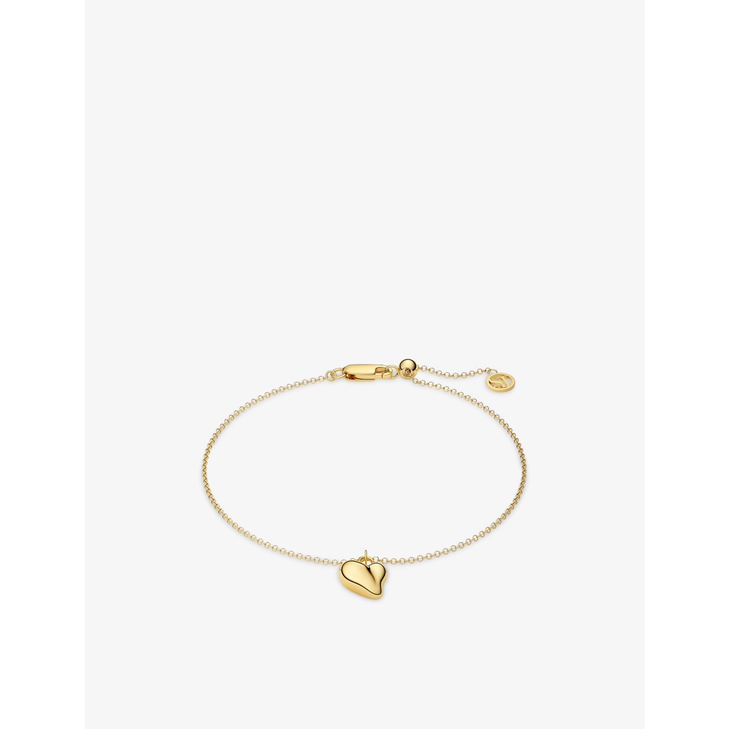 Sif Jakobs sterling silver gold-plated heart bracelet 18cm, imported from the UK