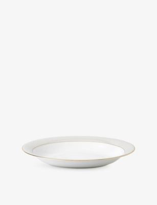 Wedgwood Gio Gold oval ceramic serving bowl 13.5in, imported from the UK